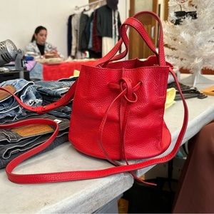 Red Leather handbag - banana republic bag